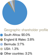 Geographic shareholder profile [pie chart]