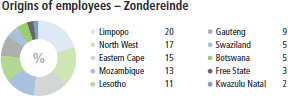 Origins of employees - Zondereinde
